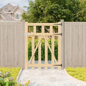 Outdoor Wooden Garden Gate Fence with Door Latch 90cm W x 120cm H