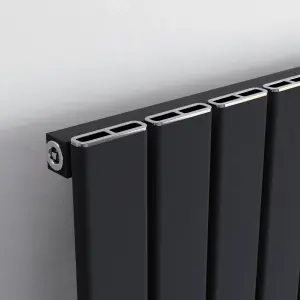 Agadon Vienna Aluminium Designer Radiator 1800 x 345 mm Textured Anthracite - 2338 BTU - 10 Years Guarantee