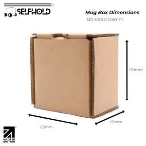 MUG POSTAGE BOXES - 126 x 93 x 130mm Double Wall - Brown (Pack of 50)