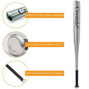 32" Heavy Duty Metal Baseball Bat Rounder Softball Pole Stick Stainless Steel silver