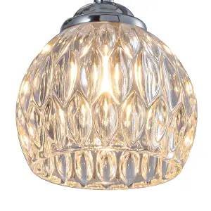 Modern 5 Light Pendant Ceiling Light, G9 Cap Type, Polished Chrome Finish, Glass Shades Included, Bulbs Not Included