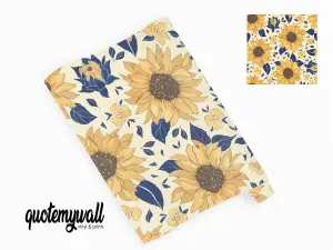 Sunflower Floral Flowers Self Adhesive Vinyl Wrap For Furniture & Kitchen Worktops