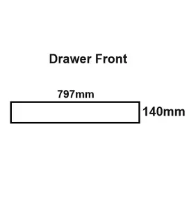 WTC White Gloss Vogue Lacquered Finish 140mm X 797mm (800mm) Slab Style Kitchen DRAWER FRONT Fascia 18mm Thickness Undrilled