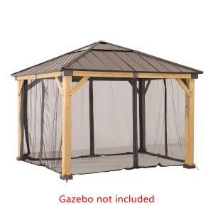 Sunjoy Netting LUMI for Cedar Wood Gazebo - 393cm x 452cm, Khaki