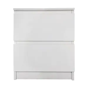 White Gloss Deep Drawer Chest of Drawers (2 Drawers)