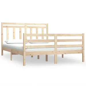 Berkfield Bed Frame Solid Wood 150x200 cm 5FT King Size