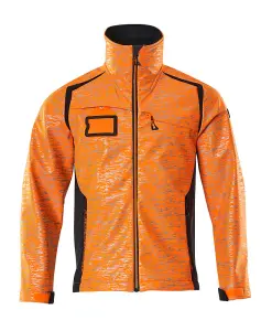 Mascot Accelerate Safe Softshell Jacket with Reflectors (Hi-Vis Orange/Dark Navy)  (XXXXX Large)