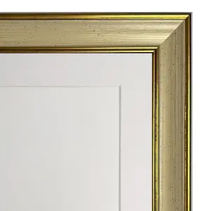 FRAMES BY POST Scandi Cream & Gold Picture Photo Frame with White Mount 10 x 8 Image Size 8 x 6