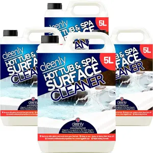 Cleenly Hot Tub & Spa Surface Cleaner Removes Dirt Grime Oil & Waterlines Antibacterial Properties 20L