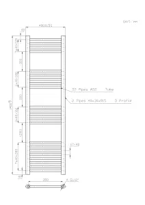 Right Radiators 1400x400 mm Straight Heated Towel Rail Radiator Bathroom Ladder Warmer Anthracite