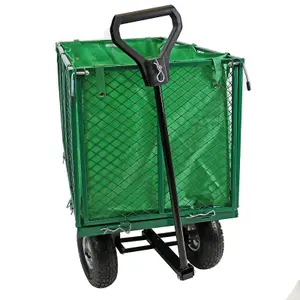 Garden Cart Heavy Duty Trolley Festival Hand Truck Wagon 210L with Folding Sides