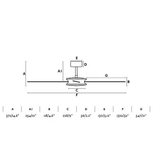 Luminosa Polea Ceiling Fan 132cm Brown 4 Blades