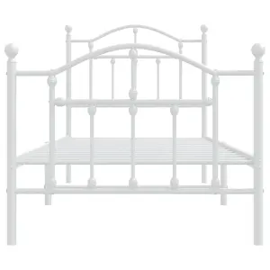 Berkfield Metal Bed Frame with Headboard and Footboard White 90x200 cm