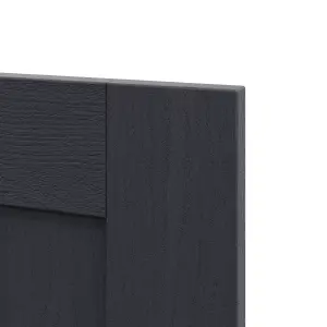 Alpinia Matt midnight navy wood effect Drawer front, bridging door & bi fold door, 356mm x 18mm x 397mm