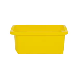 Wham 4x Stack & Store 16L Yellow Plastic Storage Boxes. Home, Office, Classroom, Playroom, Toys, Books. L42 x W32 x H17cm