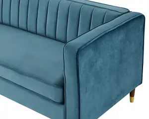 Thomas Velvet Fabric 3 Seater Sofa, Blue