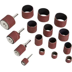 Bluespot 20pc Sanding Bands Drum Sleeve Grit Mandrel Dremel Rotary Tool Kit