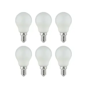 Diall E14 4.2W 470lm Frosted Mini globe Warm white LED Light bulb, Pack of 6