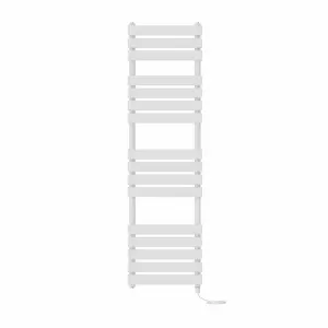 Rinse Bathrooms Electric Flat Panel Heated Towel Rail White Bathroom Ladder Radiator Warmer 1600x450mm 800W