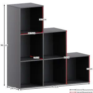 Vida Designs Durham Black 6 Cube Storage Unit & Set of 3 Black Foldable Cube Storage Baskets