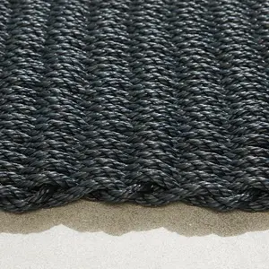 Rope Mat Black / Rectangle 45 W x 75 L cm