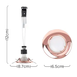 ValueLights Downlight Fixed Copper Ceiling Light Fitting 6 Pack With Warm White Bulbs