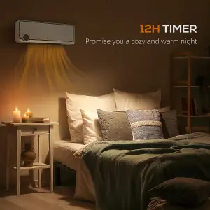 HOMCOM 1000W/2000W Wall Downflow Heater 10-49 centigrade Temperature w/ Timer Remote