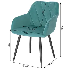 Alvion Upholstered Dining Chair (Set of 2) Turquoise