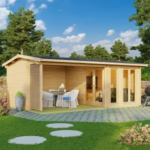 Lasita Scothern Summer House - 5.9m x 3.7m - Log Cabin with Veranda Double Glazed