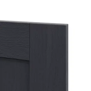 Alpinia Matt midnight navy wood effect Drawer front, bridging door & bi fold door, 356mm x 18mm x 497mm