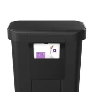 Simplehuman 45L Plastic Rectangular Pedal Bin With Liner Pocket Black