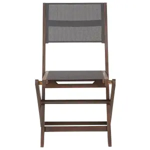 Set of 2 Garden Chairs CESANA Acacia Wood Dark Wood