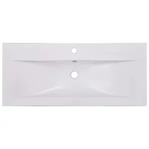 Belfry Bathroom Albrecht 910mm L x 395mm W Ceramic Rectangular Sink with Overflow White / 101mm W x 39.5mm D x 18.5mm H