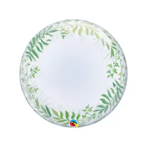 Qualatex Elegant Greenery Art Deco Bubble Balloon Green/White (One Size)