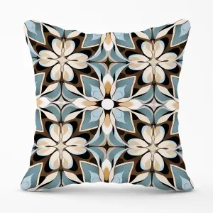 Beige And Brown Abstract Pattern Cushions 45cm x 45cm