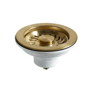 Basket Strainer Waste in Brushed Brass 90mm