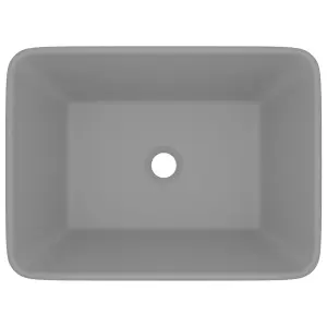 Luxury Wash Basin Matt Light Grey 41x30x12 cm Ceramic