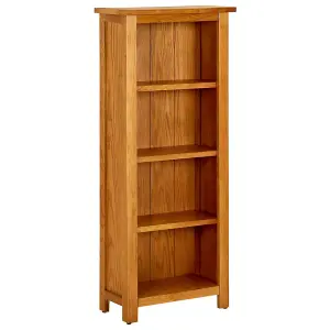 Berkfield 4-Tier Bookcase 45x22x110 cm Solid Oak Wood