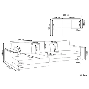 Corner Sofa LOFOTEN Off-White Fabric Right Hand