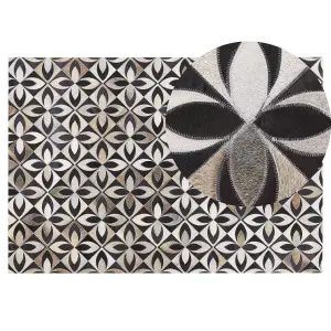 Cowhide Area Rug 140 x 200 cm Multicolour ISHAN