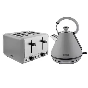 Tower Sera Kettle & 4 Slice Toaster Set Grey