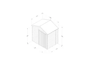 4LIFE Apex Shed 7x5 - Double Door - No Window