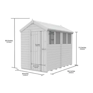 DIY Sheds 5x8 Apex Shed - Single Door With Windows