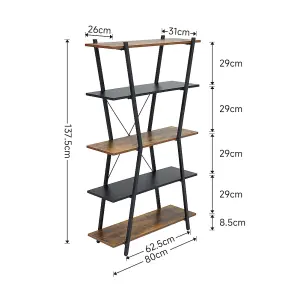 5-Tier Bookshelf Open Bookcase Display Shelf