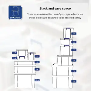 BANKERS BOX 85L Clear Plastic Storage Box with Lid Super Strong Plastic Box 375 x 575 x 380mm