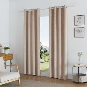 Temple Velvet 66" x 90" Latte (Ring Top Curtains)