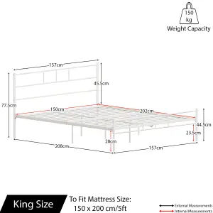 Vida Designs Dorset White 5ft King Size Bed Frame