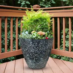 Set of 2 Glazed Effect 30Cm Savannah Planters - Storm Grey