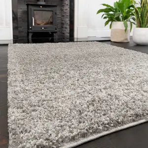 Soft Value Silver Grey Shaggy Area Rug 160x220cm