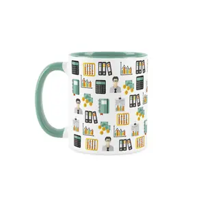 Bookkeeper Mug - Humorous Accountancy Office Job Themed Novelty Gifts - Tea/Coffee Hot Drinks Turquoise Ceramic Cup Present